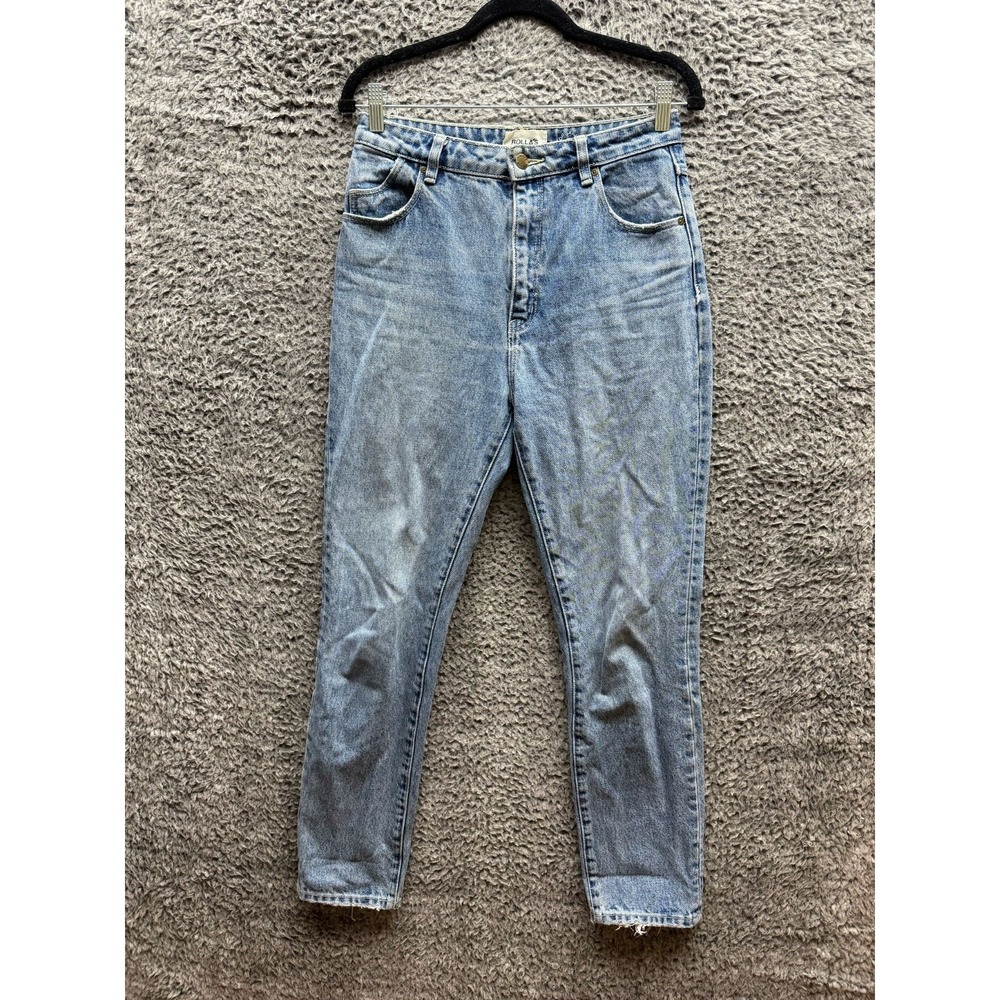 Rollas Dusters Distressed High Rise Slim Denim Jeans Light Wash Womens‎ Size 27
